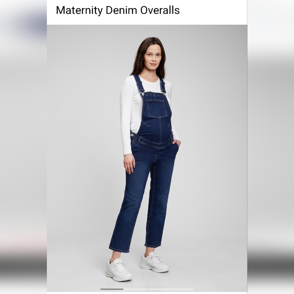 GAP stretch maternity overalls size small  LIKE NEW dark wash